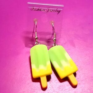 Green popsicle earrings
